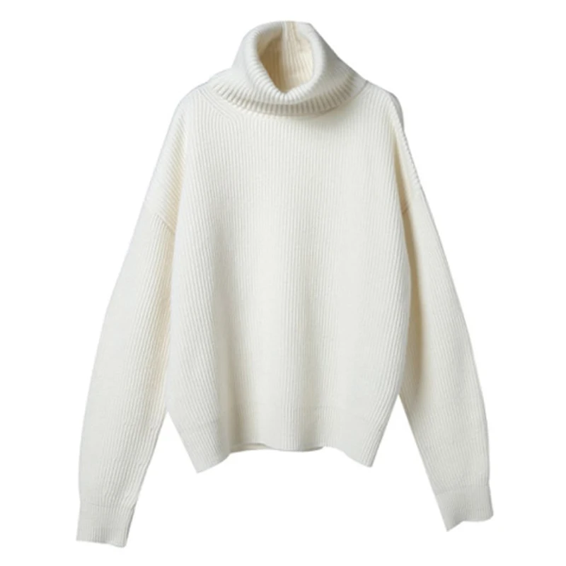 DY Wool Women's Sweater Autumn Winter Warm Turtlenecks Casual Loose Oversized Lady Sweaters Knitted Pullover Top Pull Femme - Image 5